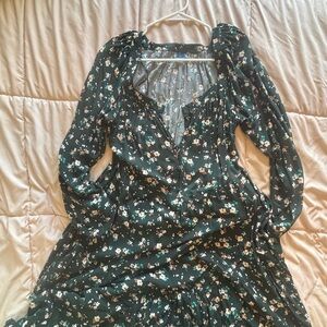 Floral Green Dress